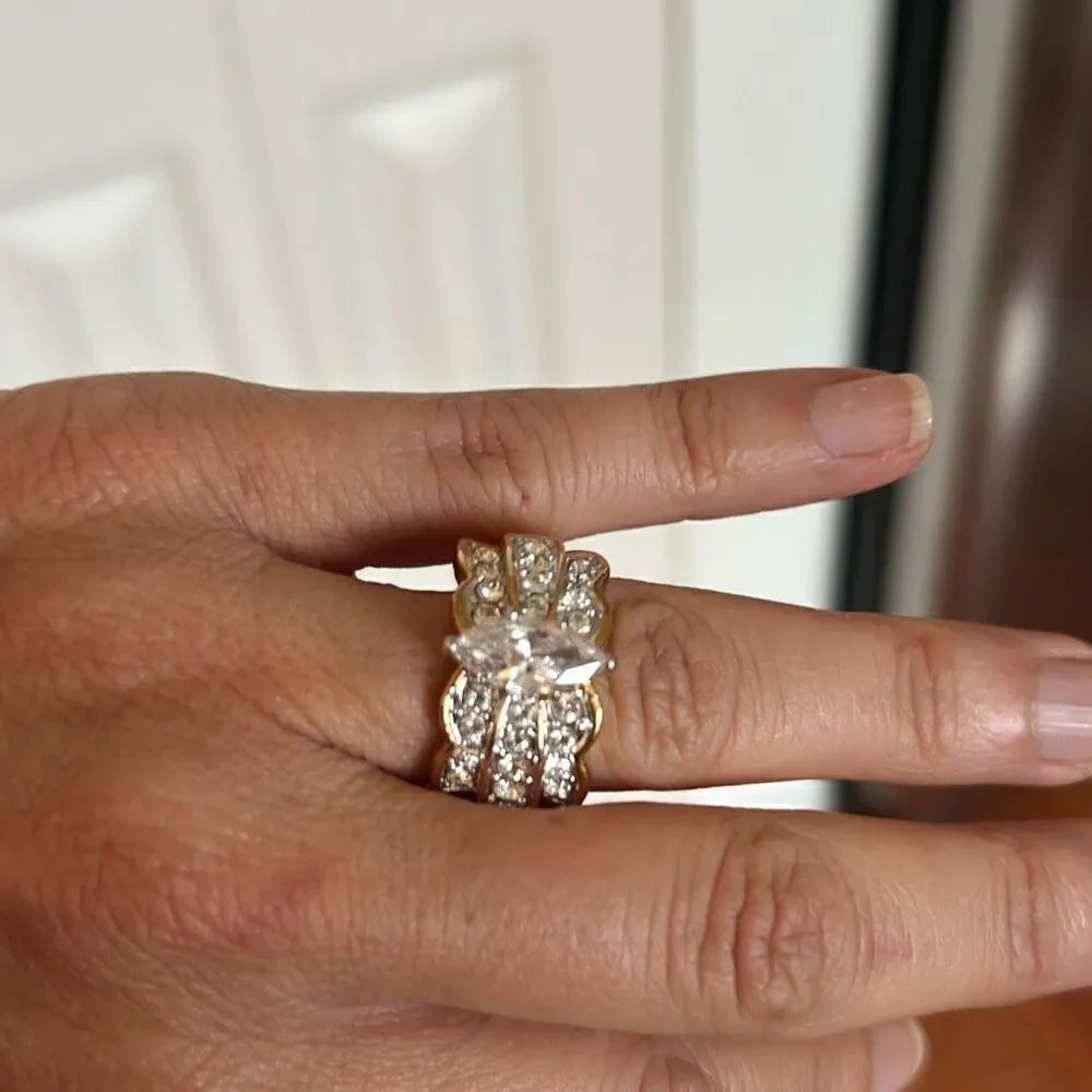 RSC multi diamond costume ring with gold size 9.5